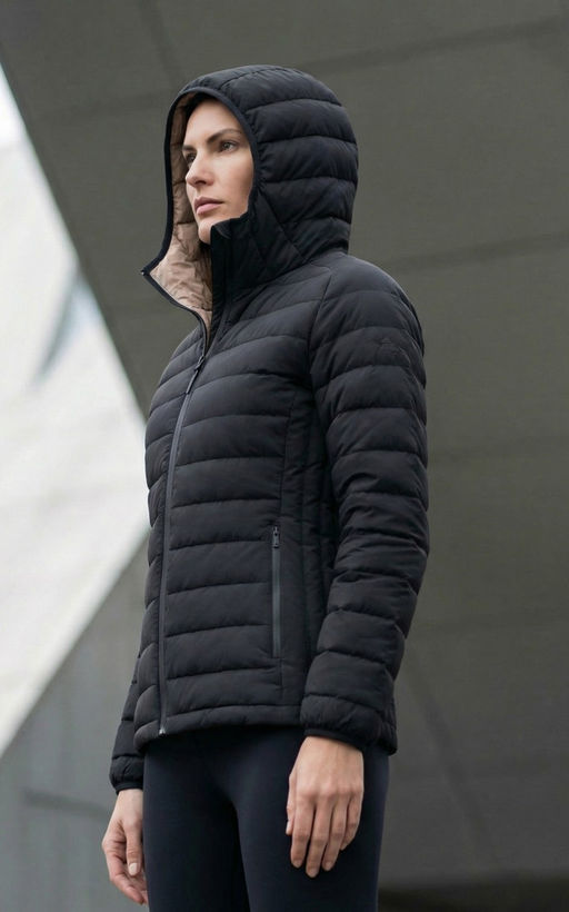 Куртка женская стёганая с капюшоном с графеновой подкладкой черного цвета 9624_1Ch - Valianly фото 18