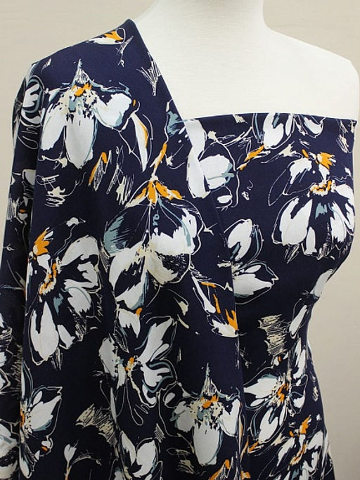 Штапель Селестина цв.чернильный, ш.1.45м, вискоза-100%, 90гр/м.кв - Купава фото 8