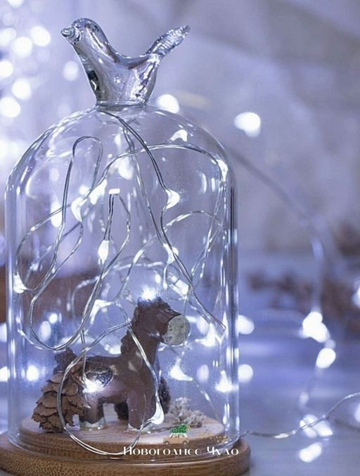 Шок - цена до 28.11!  Белая гирлянда 2 метра 20 огней на батарейке