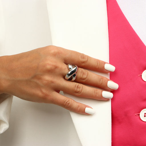 Кольцо металл Тренд бесконечность, объём, цвет серебро, размер 17 - Qf фото 4