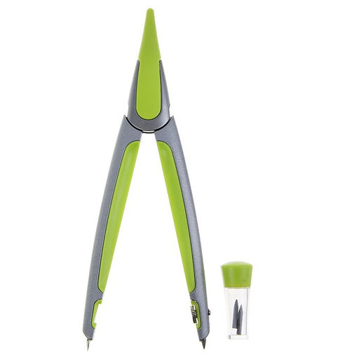 Циркуль металлический/пластиковый в пластиковом пенале, с запасными грифелями - Calligrata фото 2