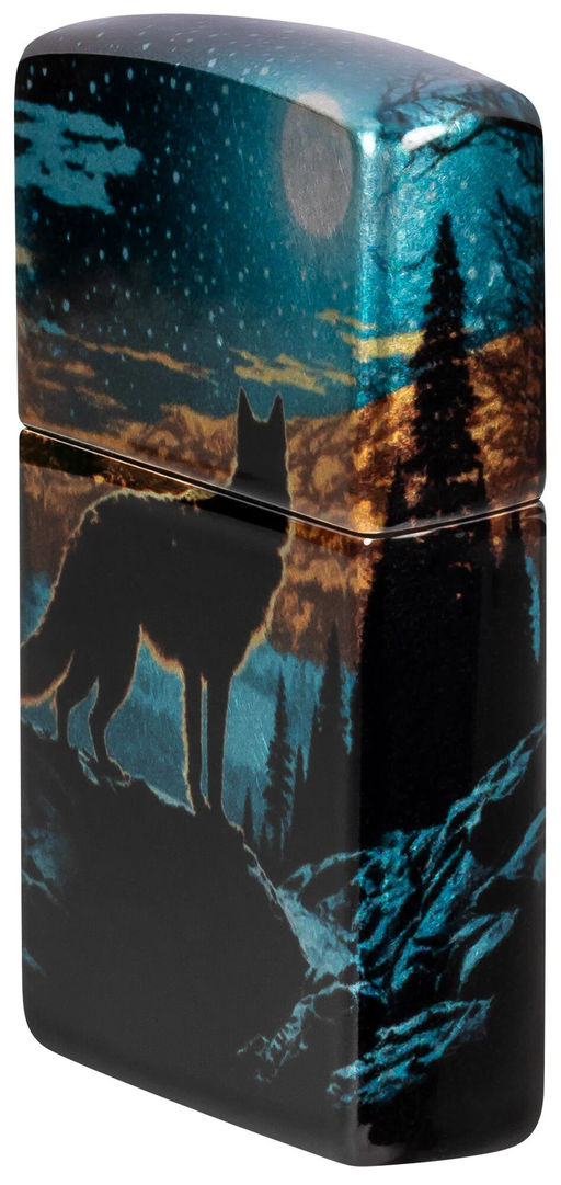 Зажигалка ZIPPO Волк в лунном свете | Moonlight Wolf 46252  фото 7