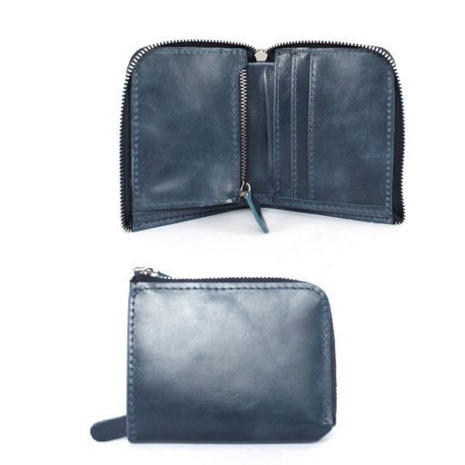 Портмоне мужское Croco-ПР-931 натуральная кожа 1 отд, 4 карм, синий пулл-ап (85) 260598