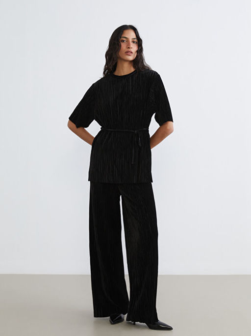 Bisiklet Yaka Beli Ku?akl? Kad?n Tunik