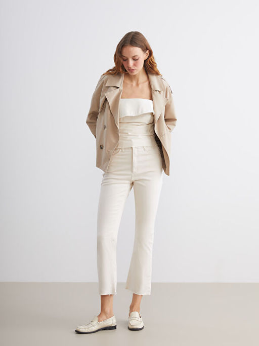 Crop Flare Kad?n Jean Pantolon