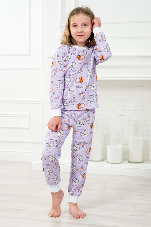 Пижама детская из джемпера и брюк из кулирки Фламинго - Амадэль фото 6