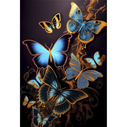 Алмазная мозаика с полным заполнением на холсте Бабочки, 30?40 см