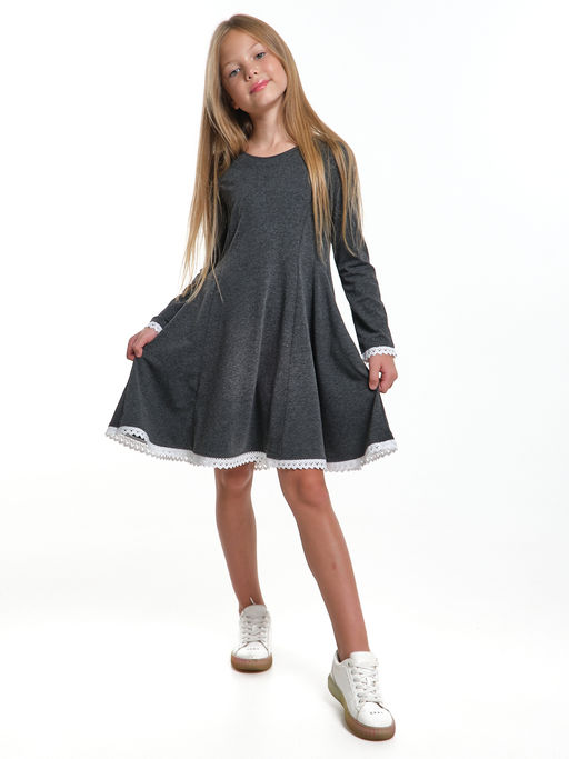 Платье для девочки в школу серое 22-2846 графит - Mini maxi фото 4
