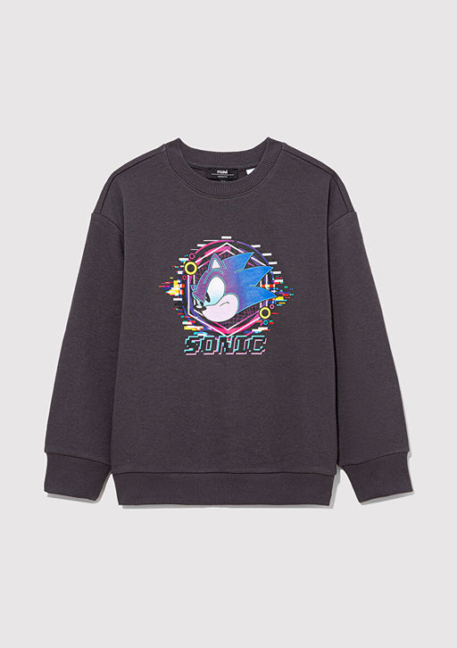 Sonic Bask?l? Antrasit Sweatshirt