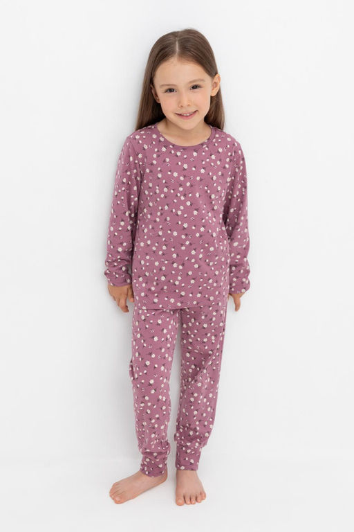 К 1561/темная орхидея,цветочный танец пижама дет