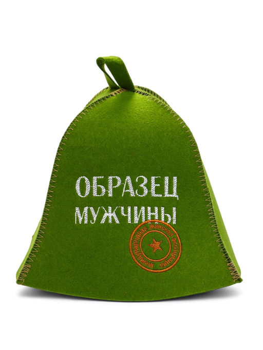 Шапка для бани и сауны Образец мужчины, полушерсть, зелёная