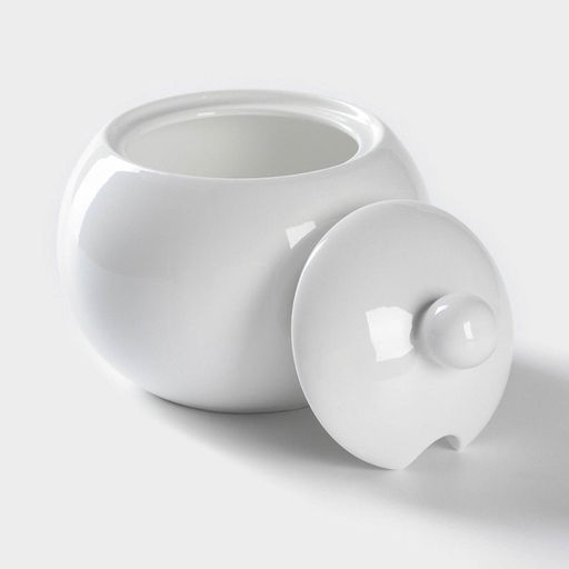 Сахарница с крышкой Wilmax Olivia, 540 мл, фарфор, белая