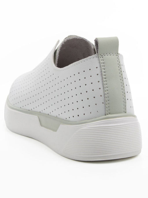 06-YE297-2 WHITE/OLIVE Туфли летние женские (натуральная кожа)