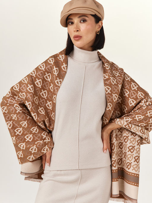 в составе ШЕРСТЬ  и КАШЕМИР Большой, мягкий, теплый  двусторонний палантин - Tantino фото 3