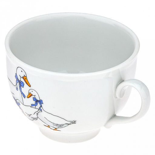 Чашка чайная фарфоровая Гуси новые 275мл, д9см, h7см, форма Гранатовый (Россия) - Домашняя мода фото 3