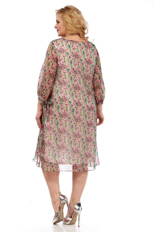 Платье Michel Chic 2127 бежевый, цветы фото 6