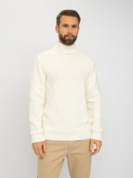 Джемпер высокое горло 32427 снег