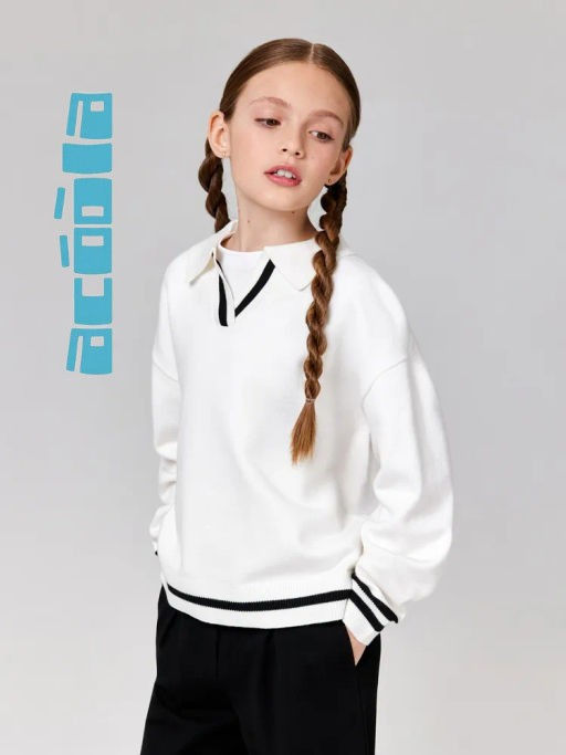 ACOOLA / Джемпер детский для девочек Tea белый