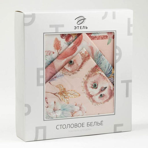 Набор новогодний «Этель» Pink magic: скатерть 150×180 см ±3 см с ГМВО, салфетка 40×40 см-8 шт., 100% хлопок