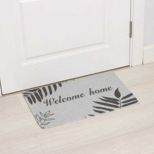 Коврик придверный Доляна Welcome home, 38×58 см, серый