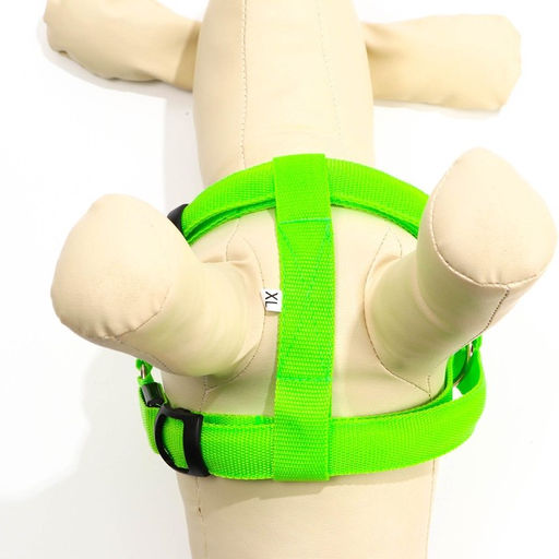 Шлейка светящаяся размер XL, стропа 2,5 см, ОГ 60-70 см, 3 режима свечения зелёная - Пижон фото 4