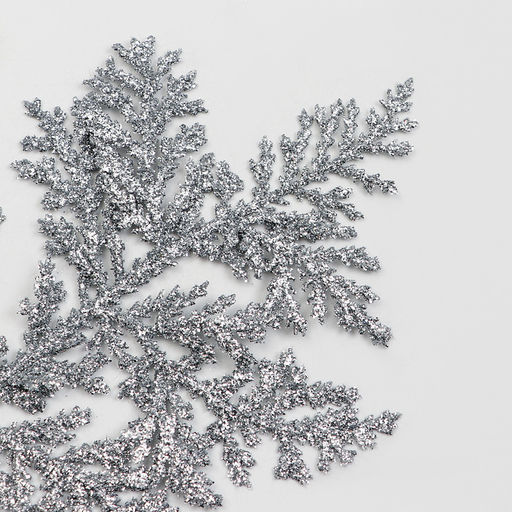 Цена за 10 шт. Декоративная веточка Изумление серебряная, 0.3?12?28 см