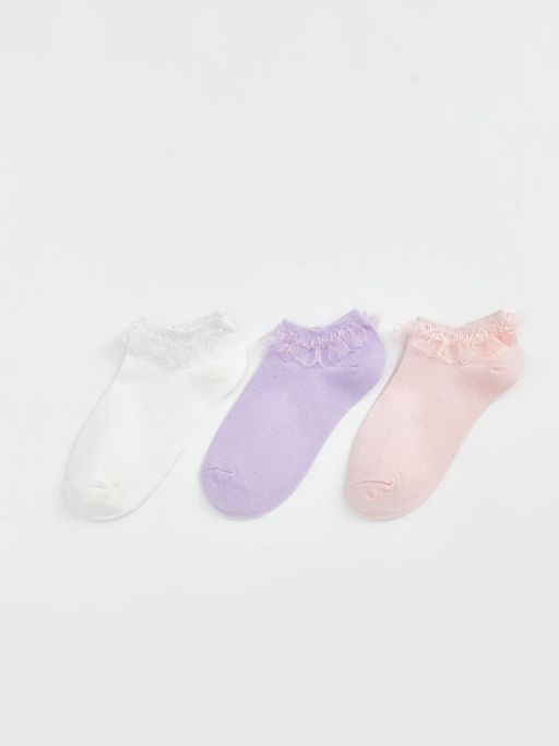 Dantel Detayl? K?z ?ocuk Patik ?orap 3l?