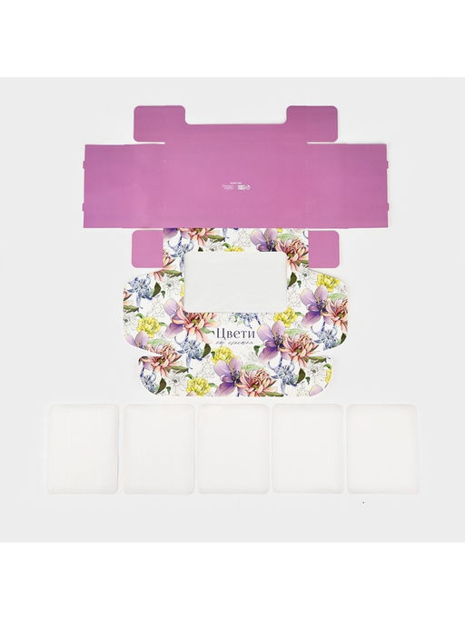 Цена за 5 шт. Коробка для эклеров с вкладышами Цвети, 25?15?7 см