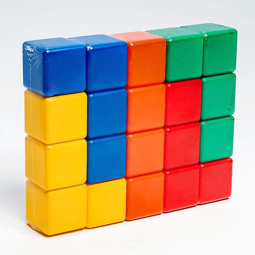 Кубики детские, пластиковые, цветные, 20 штук, 6×6 см