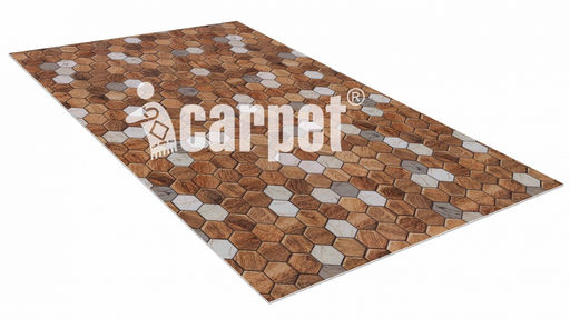 Коврик вырезной icarpet PRINT антискользящий (110) "Соты Дерево с мрамором" 200х300 S