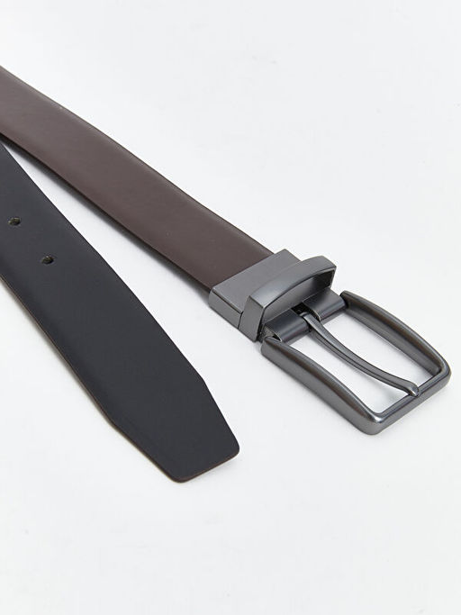 ?ift Tarafl? Deri G?r?n?ml? Erkek Kemer