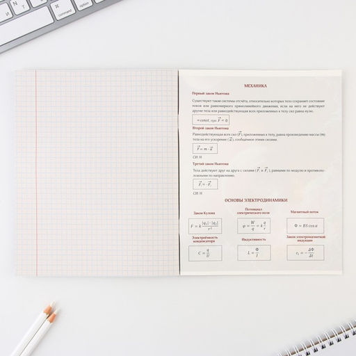 Предметная тетрадь, 48 листов, КОСМОС, со справочными материалами Физика, обложка мелованный картон 230 гр., внутренний блок в клетку 80 гр., белизна до 80%, блок №2. - Artfox study фото 4