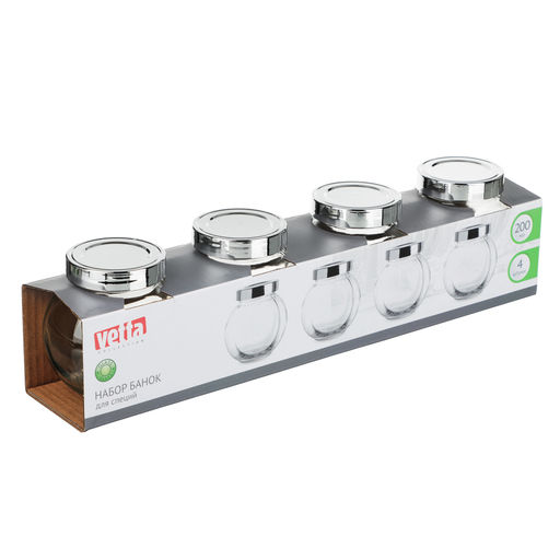 Набор банок для специй 4шт., 200мл, стекло арт. 828-332 VETTA