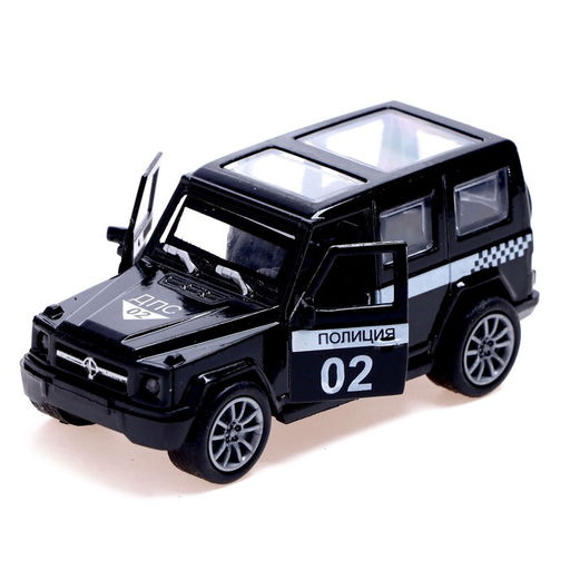 Машина металлическая Полиция, 1:48, инерция, открываются двери, цвет чёрный - Автоград фото 3