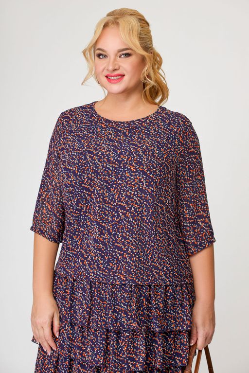 Блуза Swallow 803.2 черный+серебряный узор фото 818