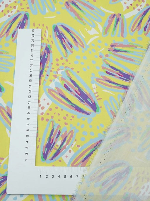 Штапель Яркая фантазия цв.лимонный, ш.1.45м, вискоза-100%, 105гр/м.кв - Купава фото 16