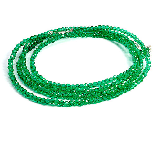 Бусы Шпинель Изумрудные d-3мм 43см с алмазной огранкой