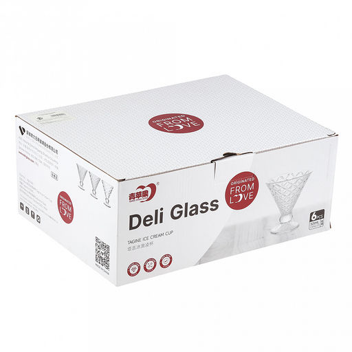 Креманка стеклянная Созвездие 325мл, д12см, h12см, на ножке, набор 6шт, в коробке, Дели Гласс (Deli Glass) (Китай) - Домашняя мода фото 4