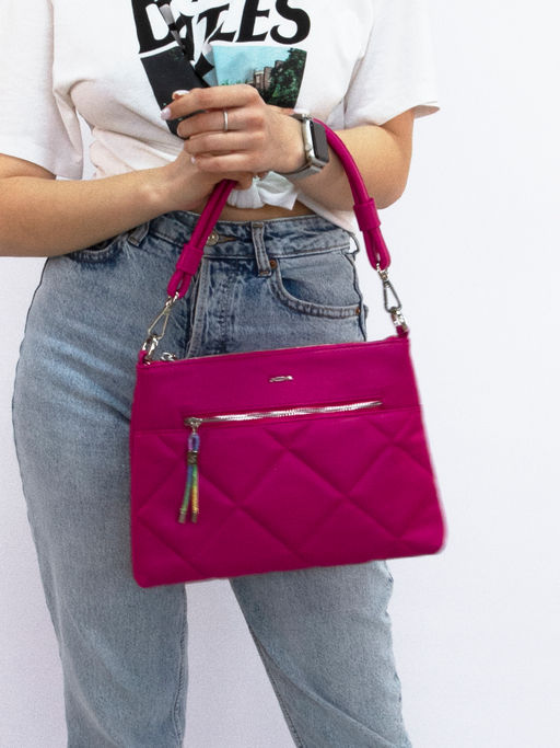 LACCOMA сумка Майя-Ф826-фуксия эко кожа хлопок  фото 9