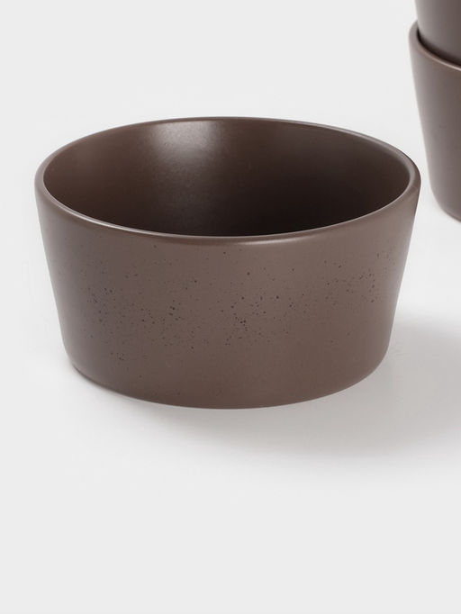 Набор салатников Доляна «Гранит», 4 шт., 800 мл, 14.5×7 см, керамика, коричневый