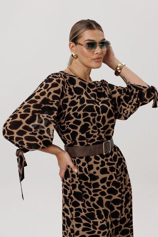 Платье ANELLI 1733 Графичный леопард