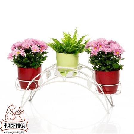 Подставка для цветов на подоконник14-903 на 3 цветка - Фабрика интерьерной ковки фото 3