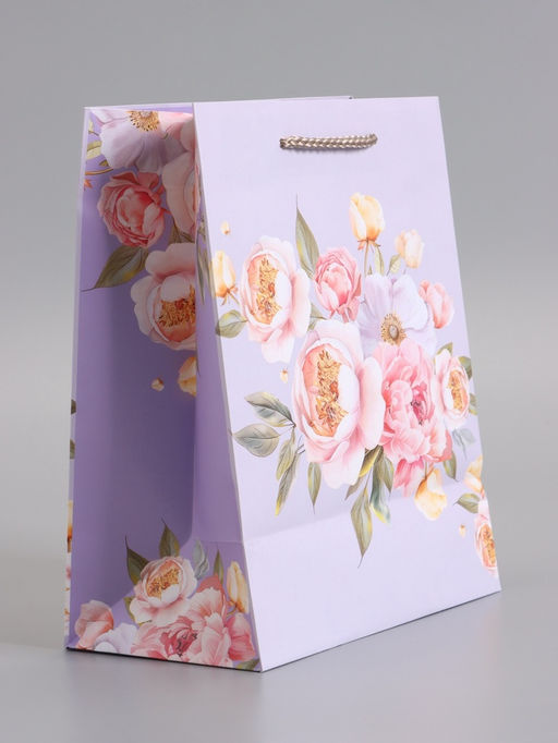 Пакет подарочный ламинированный «Цветочная симфония», 18×22.3×10 см