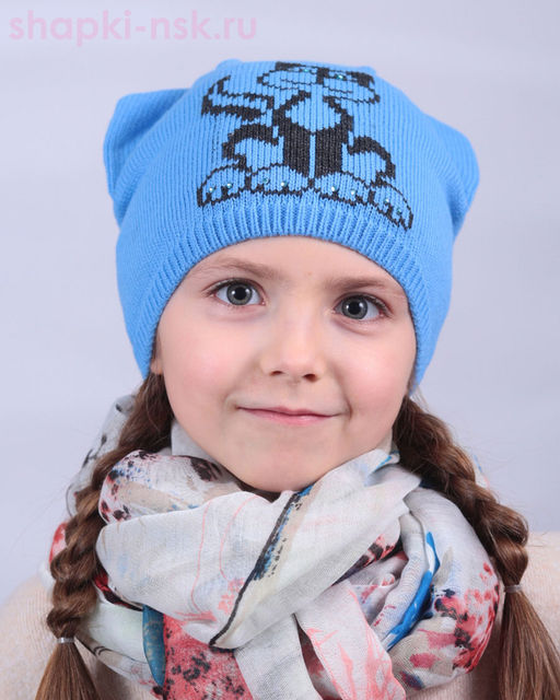 S 366 Шапка по голове с ушками (56-58)