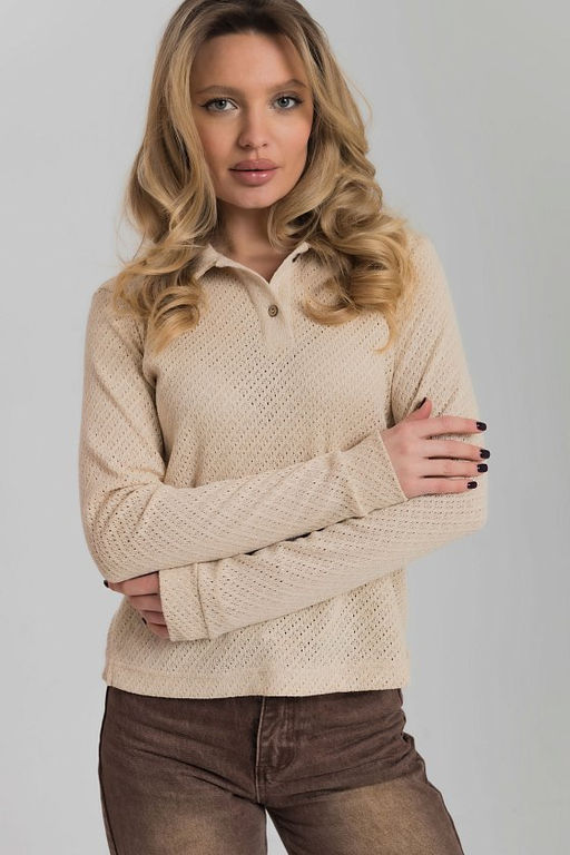 Лонгслив М325289е бежевый - Елена фото 4