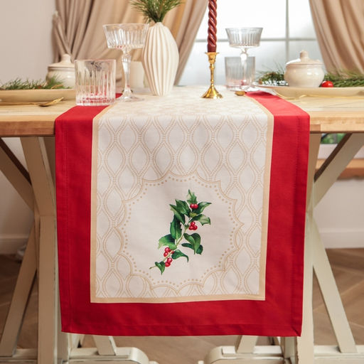 Дорожка Этель Christmas wreath 40?149 см, 100% хлопок, саржа 190 г/м?
