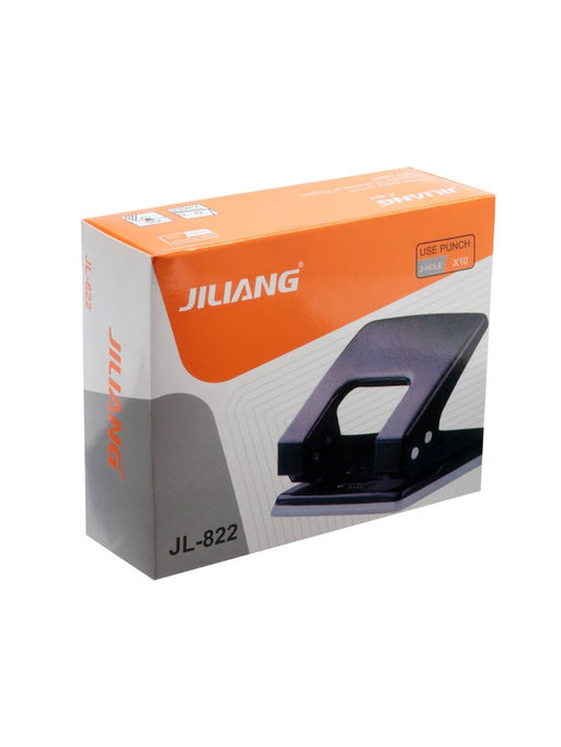 Дырокол 20л метал черный, с линейкой