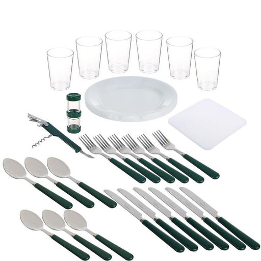 Термосумка «Арктика» с набором посуды для пикника на 6 человек, объём 22 л, зелёная