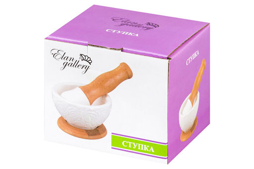 Ступка 9*9*5,5 см 100 мл Розы + пестик на дер. подставке - Elan gallery фото 11