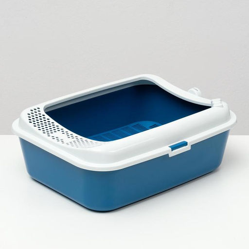 Туалет Сима с бортом + сетка + совок 30 х 39 х 13,5 см синий FIX - Пижон фото 2